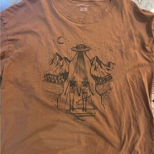 American Eagle Outfitters Brown Graphic Tee